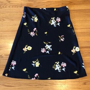 Loft Floral Print Silky Skirt, XL, NWT